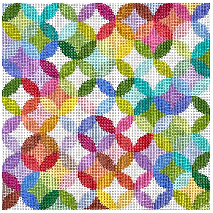 10" Square Quilt Rings Painted Canvas Elizabeth Crane Swartz Designs - 1