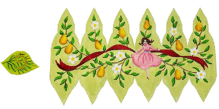 12 Days 3D Pear 9 Ladies Dancing Painted Canvas Kate Dickerson Needlepoint Collections - 1