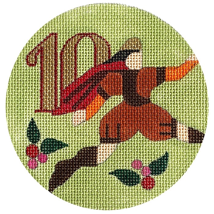 12 Days Ornament 10 Lords Painted Canvas Melissa Prince Designs - 1