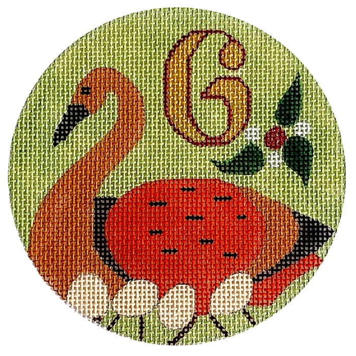 12 Days Ornament 6 Geese Painted Canvas Melissa Prince Designs - 1