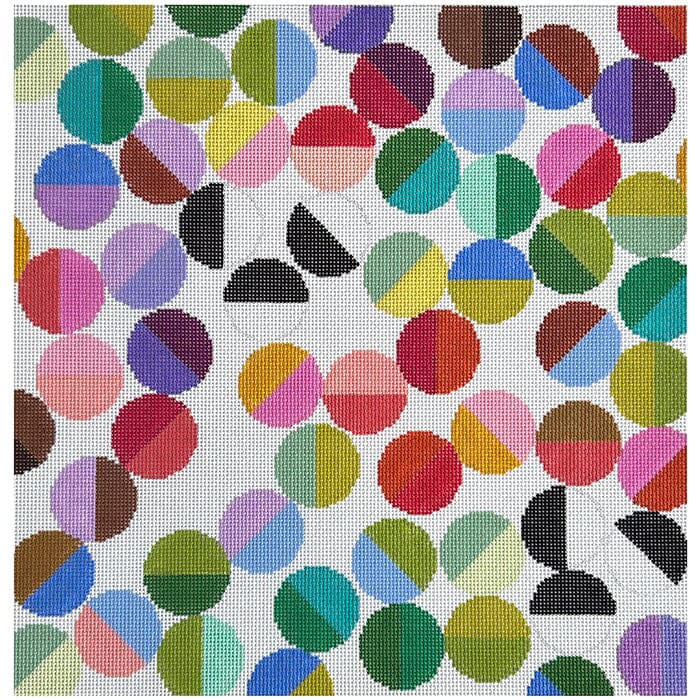 14" Square Colorful Beads Painted Canvas Elizabeth Crane Swartz Designs - 1
