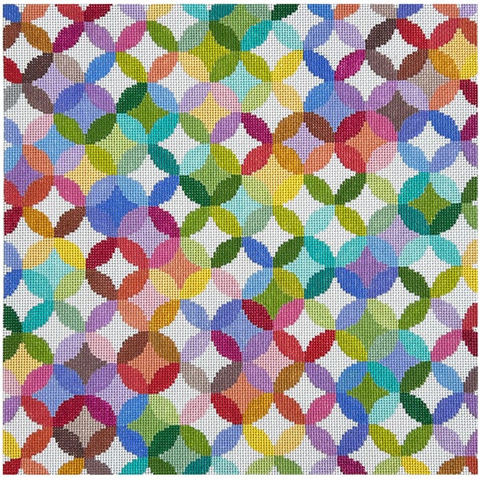 14" Square Quilt Rings Painted Canvas Elizabeth Crane Swartz Designs - 1