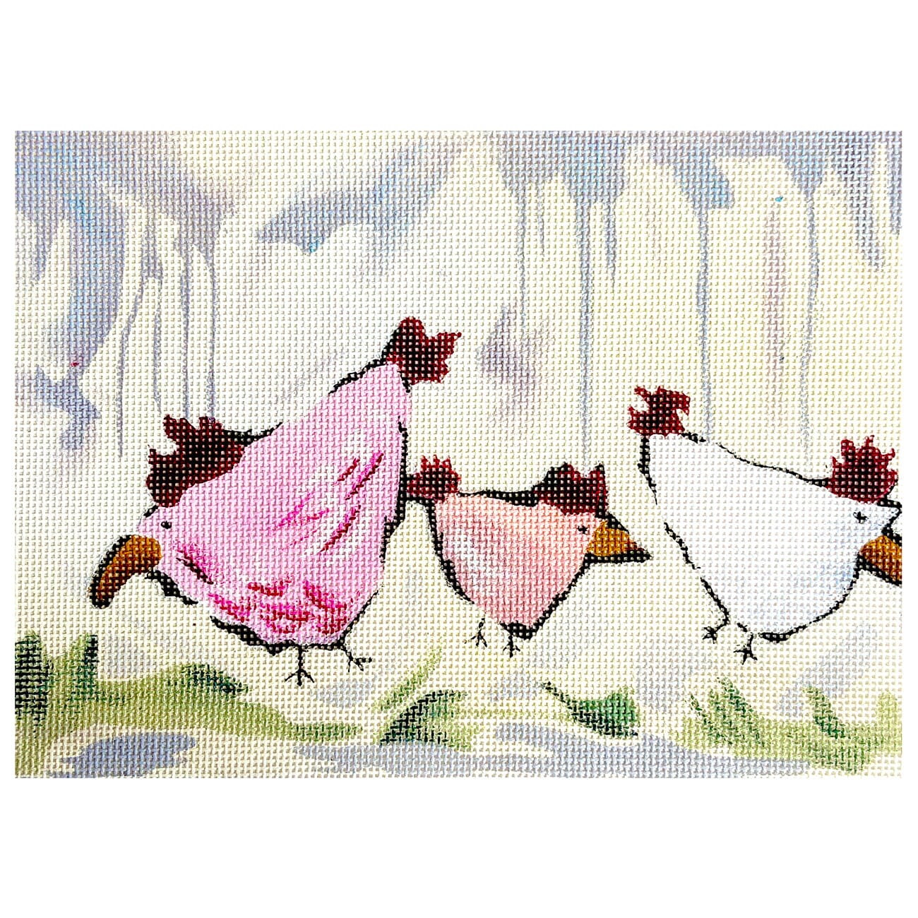 3 Hens, Small Painted Canvas Camilla Moss - 1