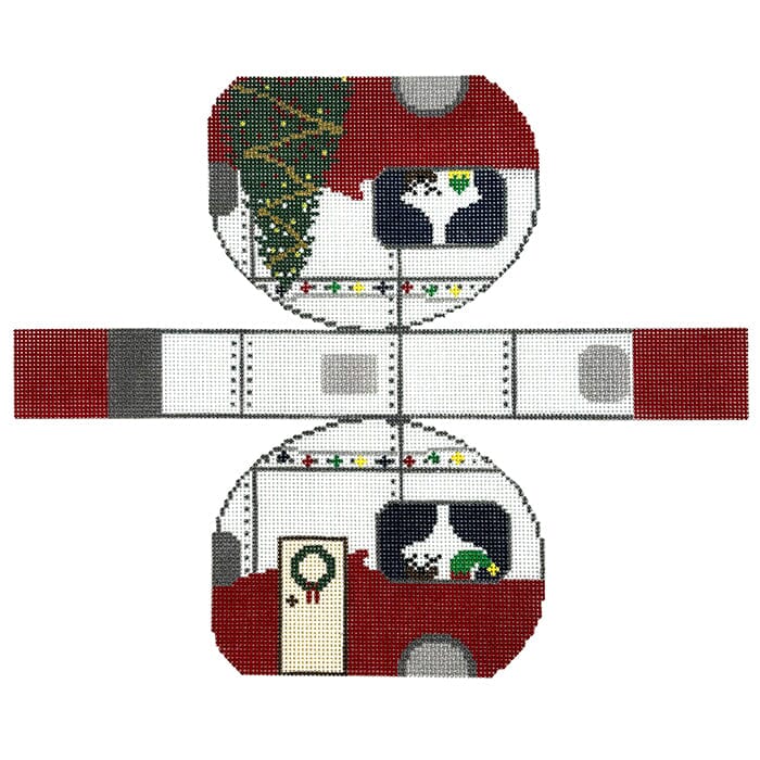 3D Airstream - Holiday Painted Canvas Fire and Iris