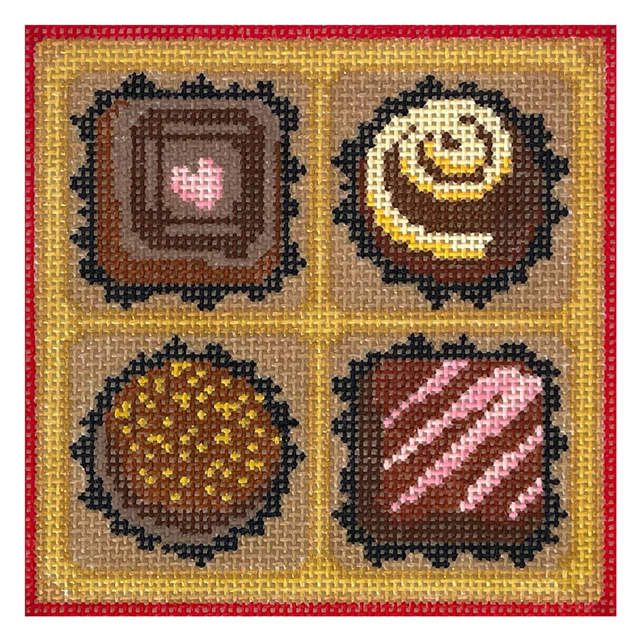 4 Piece Chocolate Box Painted Canvas Lauren Bloch Designs - 1