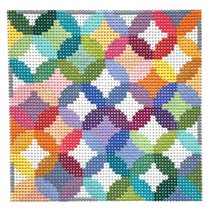 5" Square Quilt Rings Painted Canvas Elizabeth Crane Swartz Designs - 1