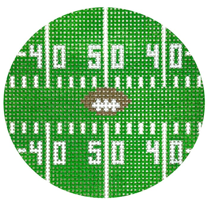 50 Yard Line Round Painted Canvas KCN Designers