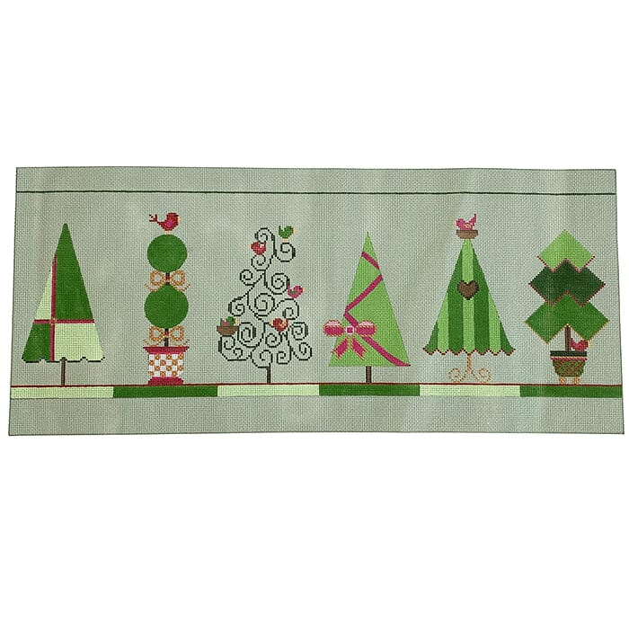 6 Christmas Trees Painted Canvas Sew Much Fun - 1
