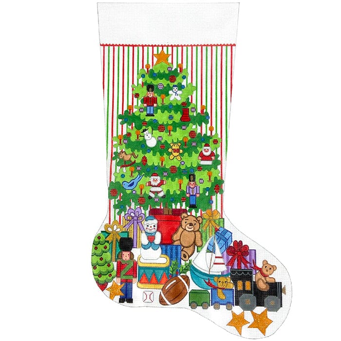 7326 Boys Presents Stocking on 18 Painted Canvas Alexa Needlepoint Designs - 1