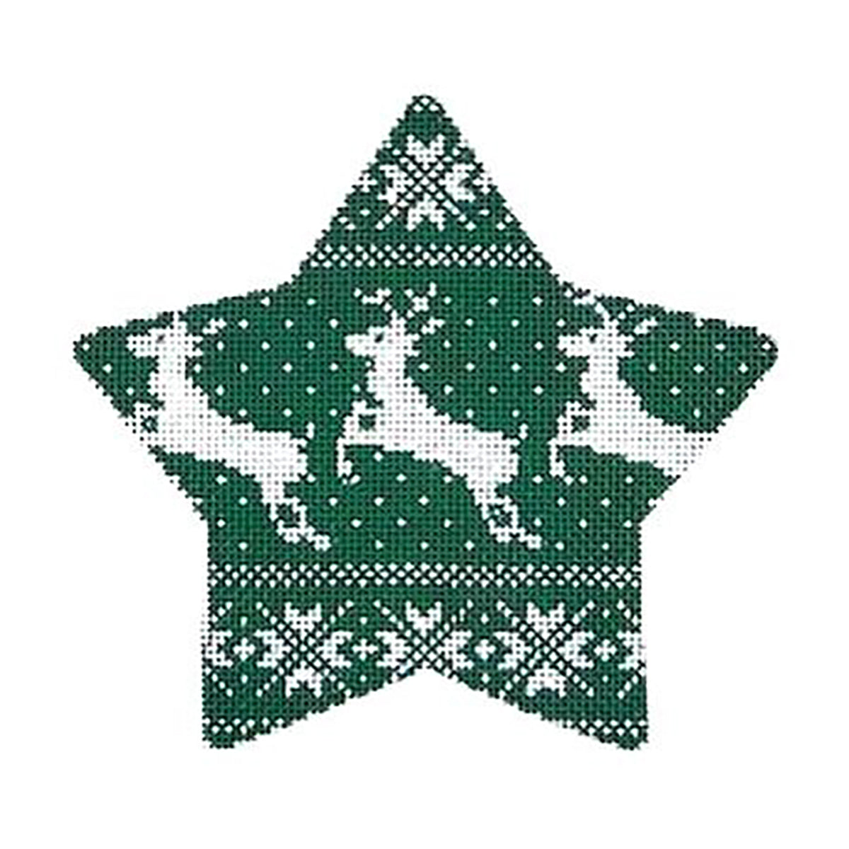 Nordic Reindeer Xmas Star Green - 1