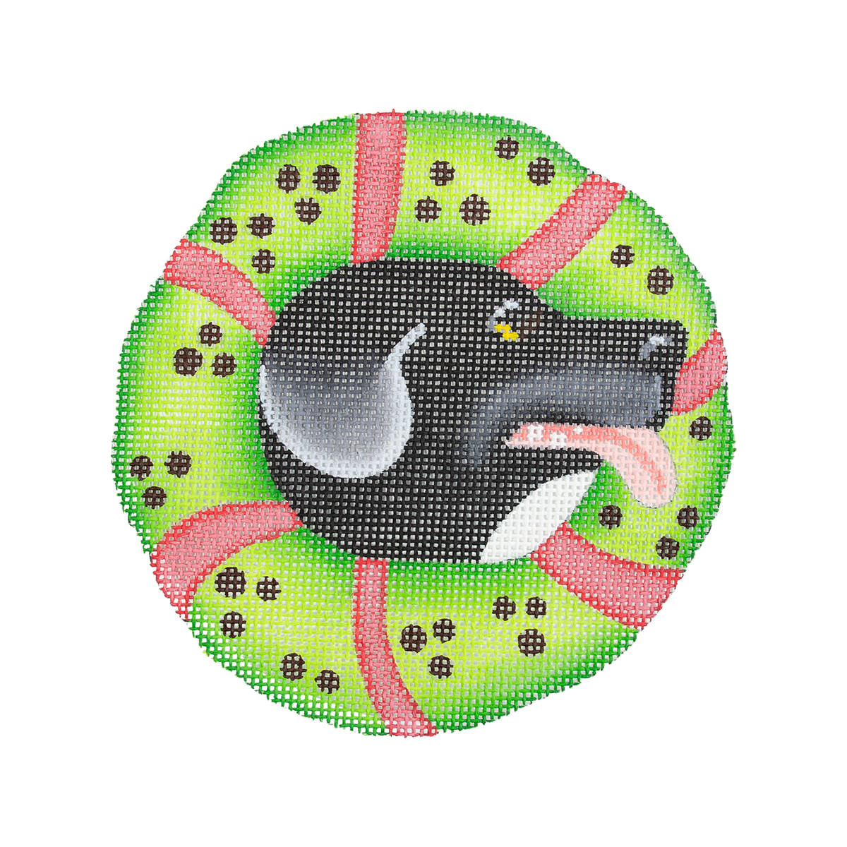 Black Lab Wreath Round - 1