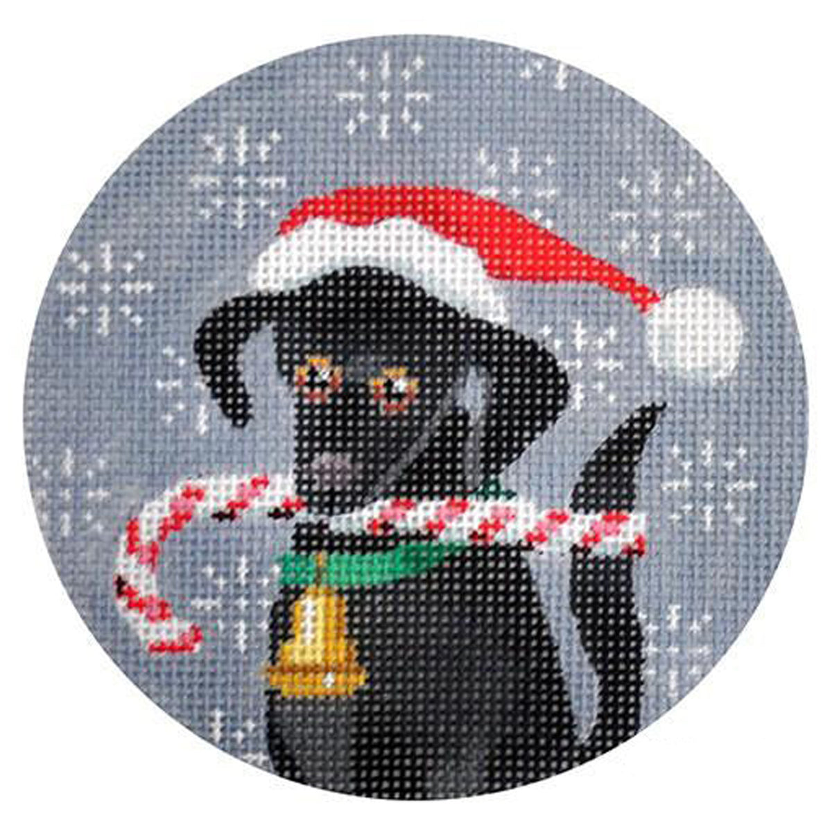 Black Labrador Xmas Circle - 1