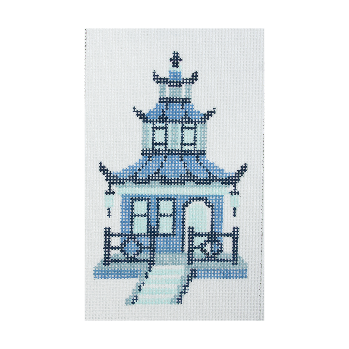 Blue Pagoda Eyeglass Case Insert - 1
