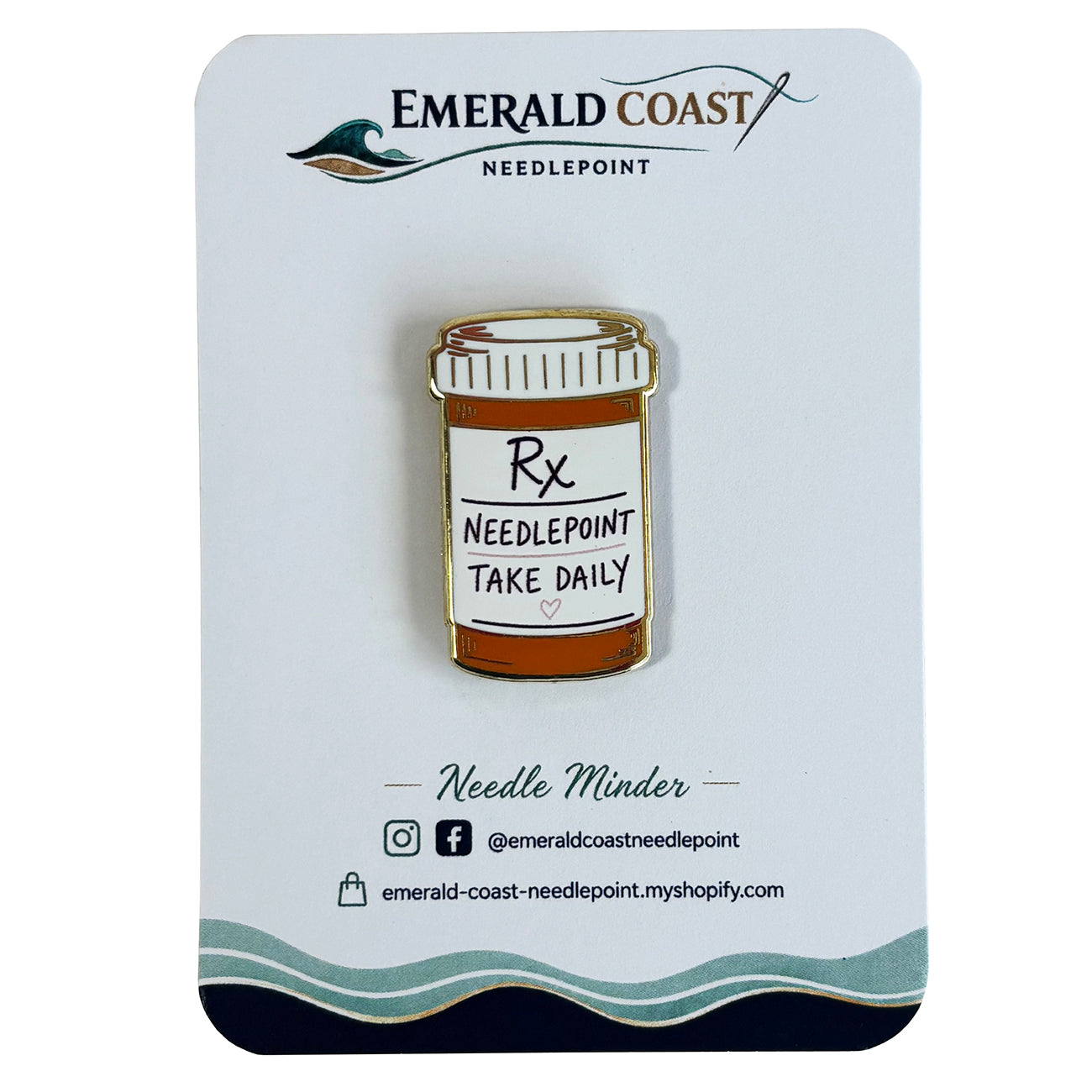 Needlepoint Take Daily Bottle Needle Minder - 1