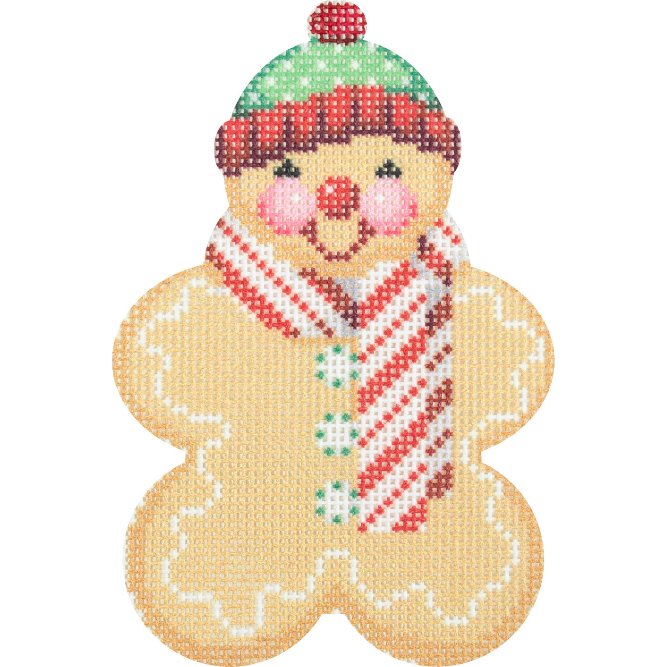 Gingerbread Friends Peppermint Scarf with Stitch Guide - 2