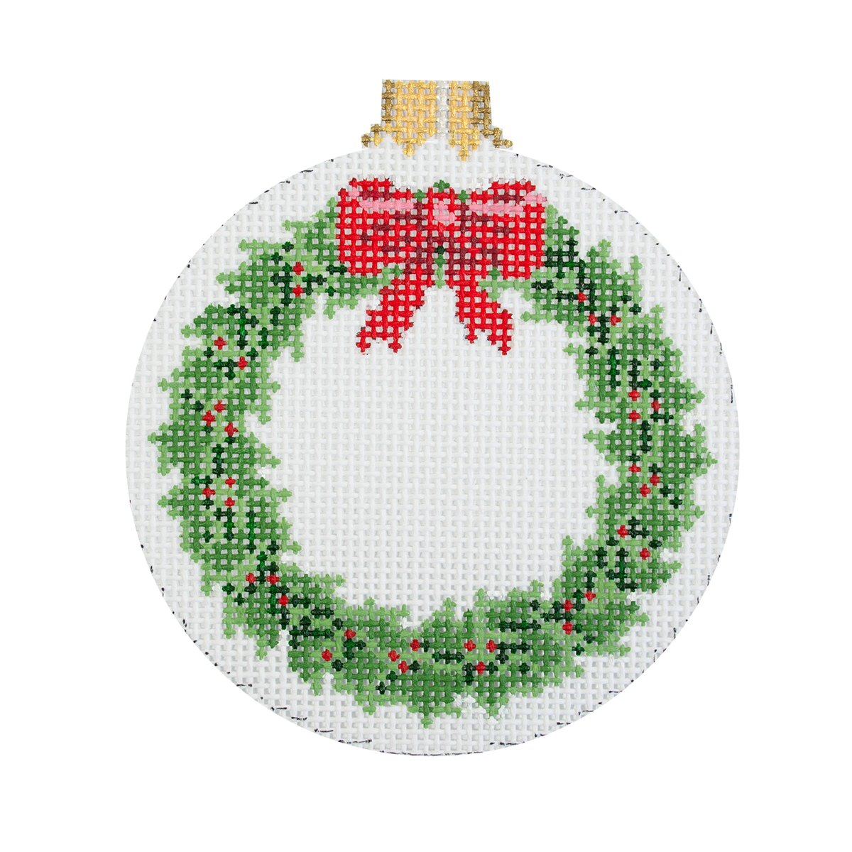 Holly Wreath, 4.5" Round on 13 - 1