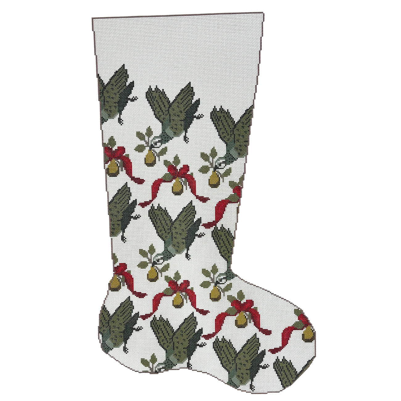 Partridge Pear Ribbon Stocking - 1