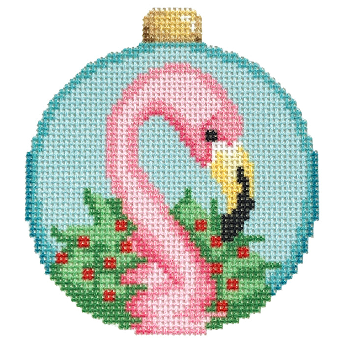Flamingo/Wreath Ball Ornament