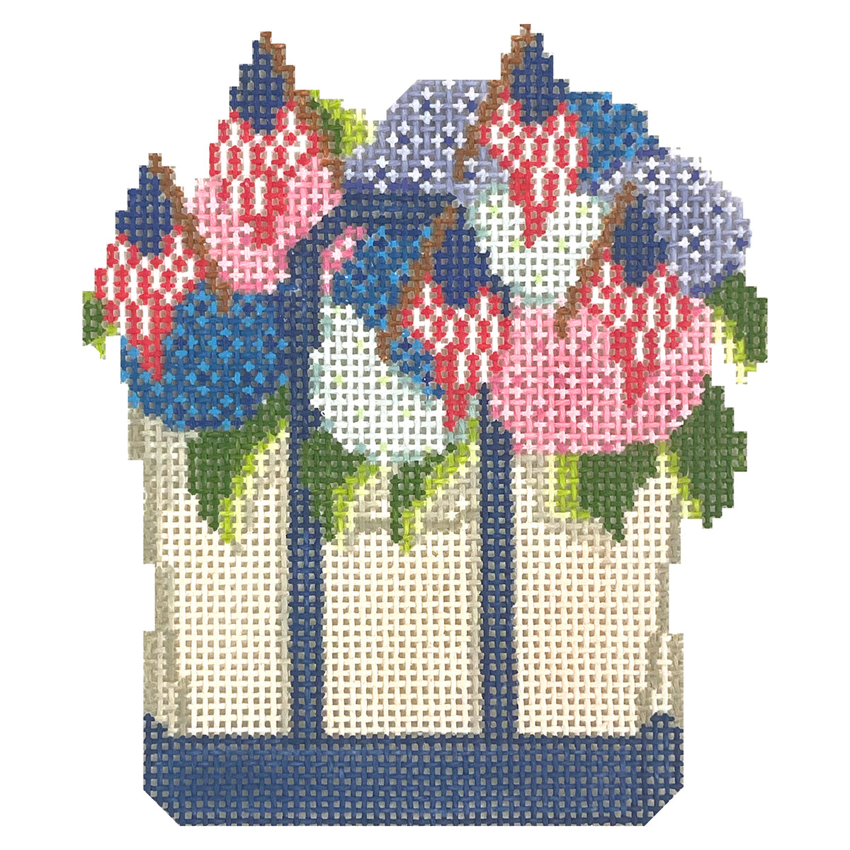 Red, White, and Bloom Tote Ornament - 1