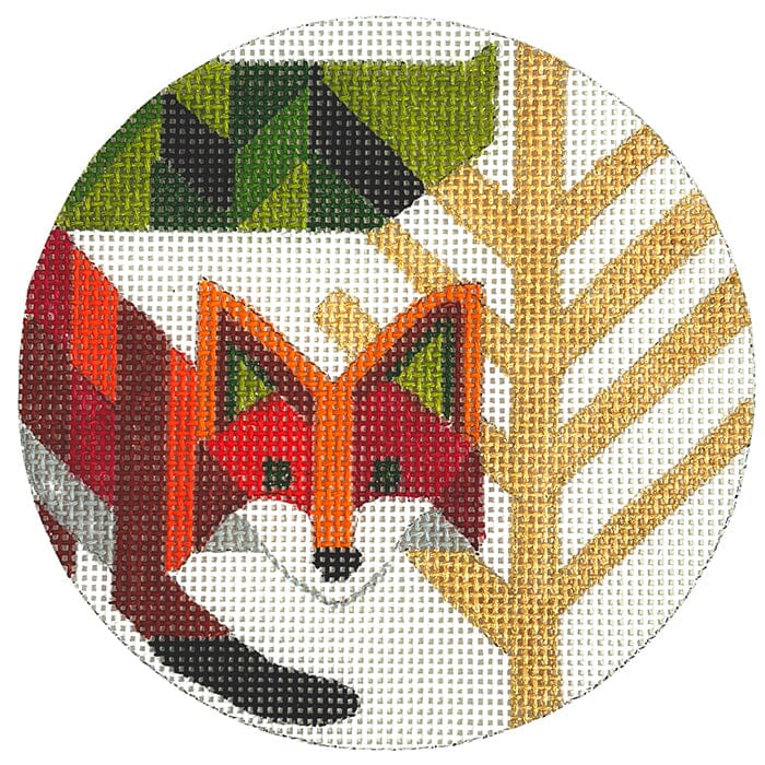 Abstract Fox Ornament Painted Canvas Melissa Prince Designs - 1