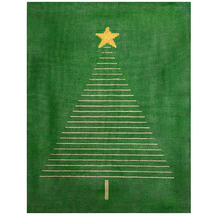 Abstract Gold Tree on Green Painted Canvas NDLPT Designs - 1