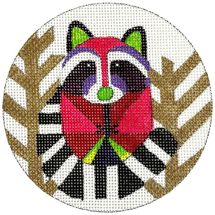 Abstract Raccoon Ornament Painted Canvas Melissa Prince Designs - 1