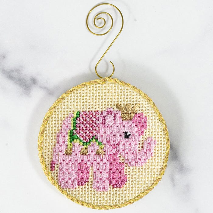 Advent Ornaments   Elephant with Stitch Guide Painted Canvas Kirk & Bradley