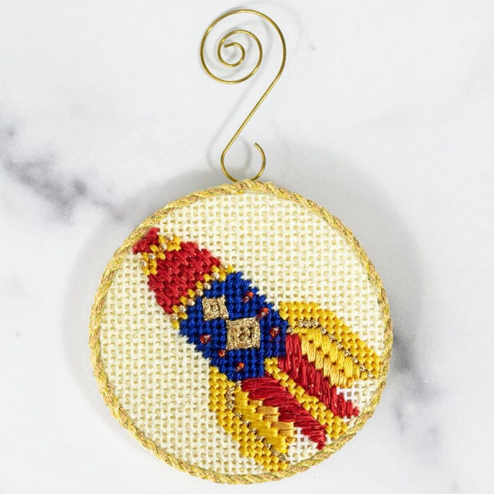 Advent Ornaments   Rocket with Stitch Guide Painted Canvas Kirk & Bradley