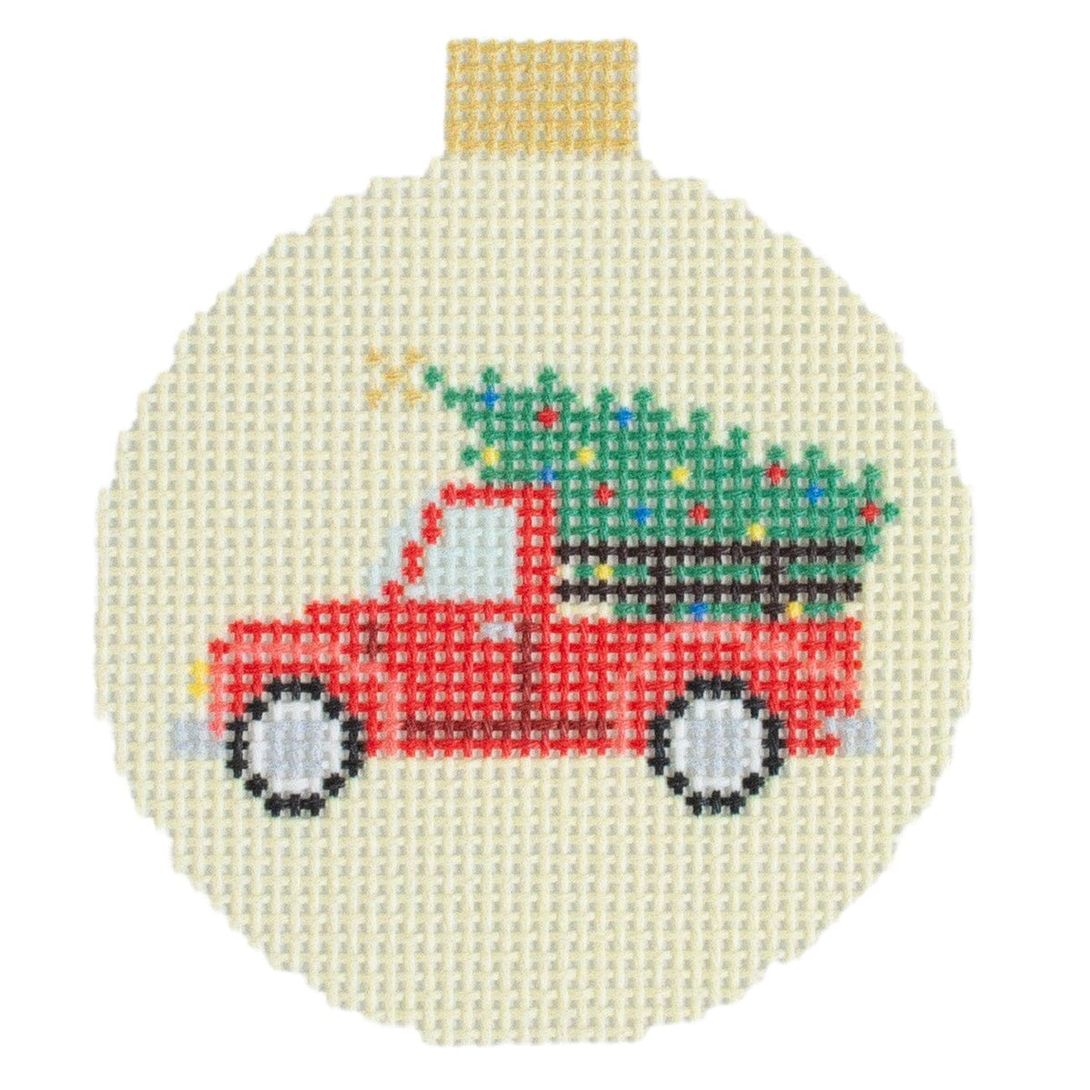 Advent Ornaments Truck with Tree on 13 Printed Canvas Kirk & Bradley - 1