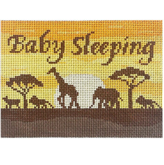 African Savannah Baby Sleeping Sign Painted Canvas Spellbound Stitchery - 1
