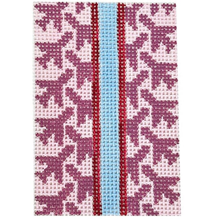 Airplane Houndstooth Mini 2x3 Pink Painted Canvas Rachel Barri Designs - 1