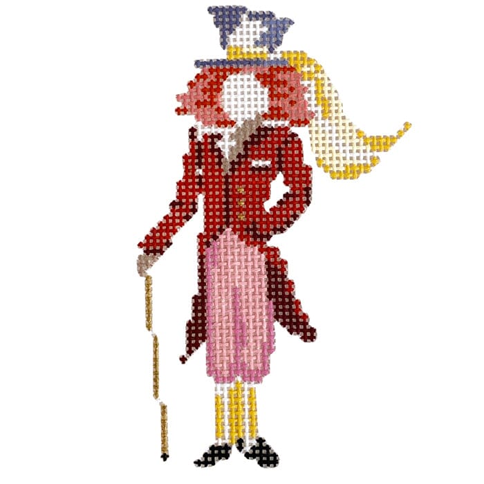 Alice in Technicolor Mad Hatter Painted Canvas The Plum Stitchery - 1