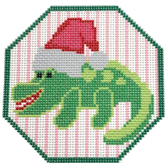 Alligator on 18 Printed Canvas Two Sisters Needlepoint