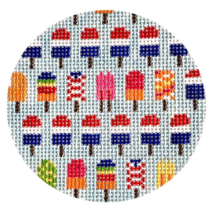 American Popsicle Round Painted Canvas Rachel Barri Designs - 1