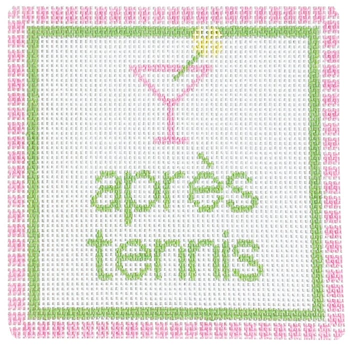 Apres Tennis Coaster Painted Canvas Atlantic Blue Canvas
