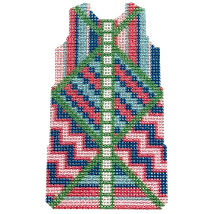 Aqua Patch Shift Printed Canvas Two Sisters Needlepoint