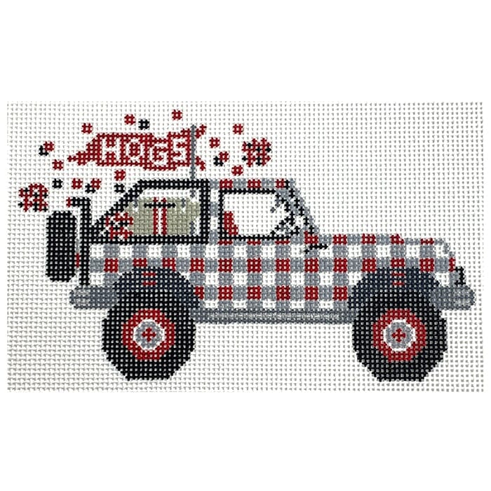 Arkansas Tailgate Jeep Painted Canvas Wipstitch Needleworks