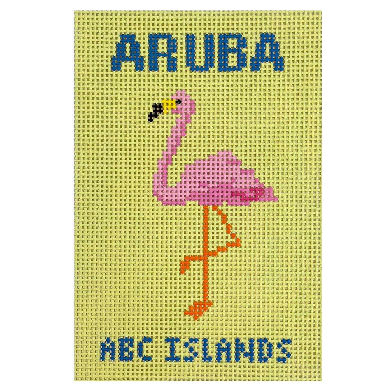 Aruba Travel Book Painted Canvas Atlantic Blue Canvas - 1