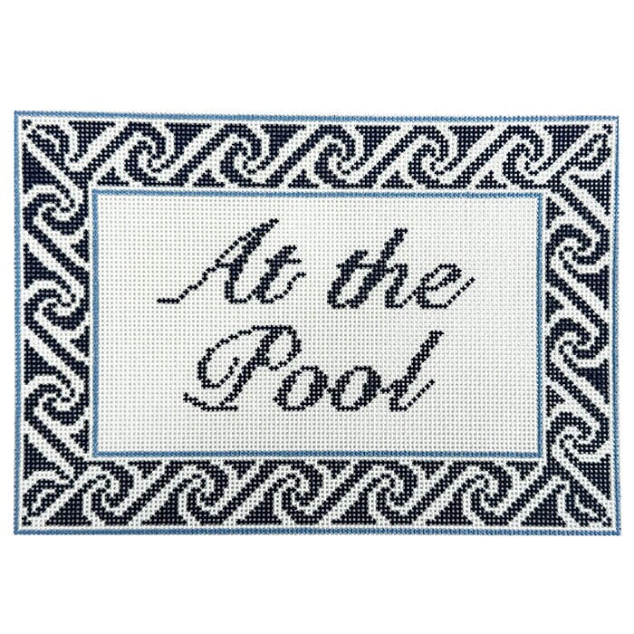 At the Pool Painted Canvas Ann Kaye Studio
