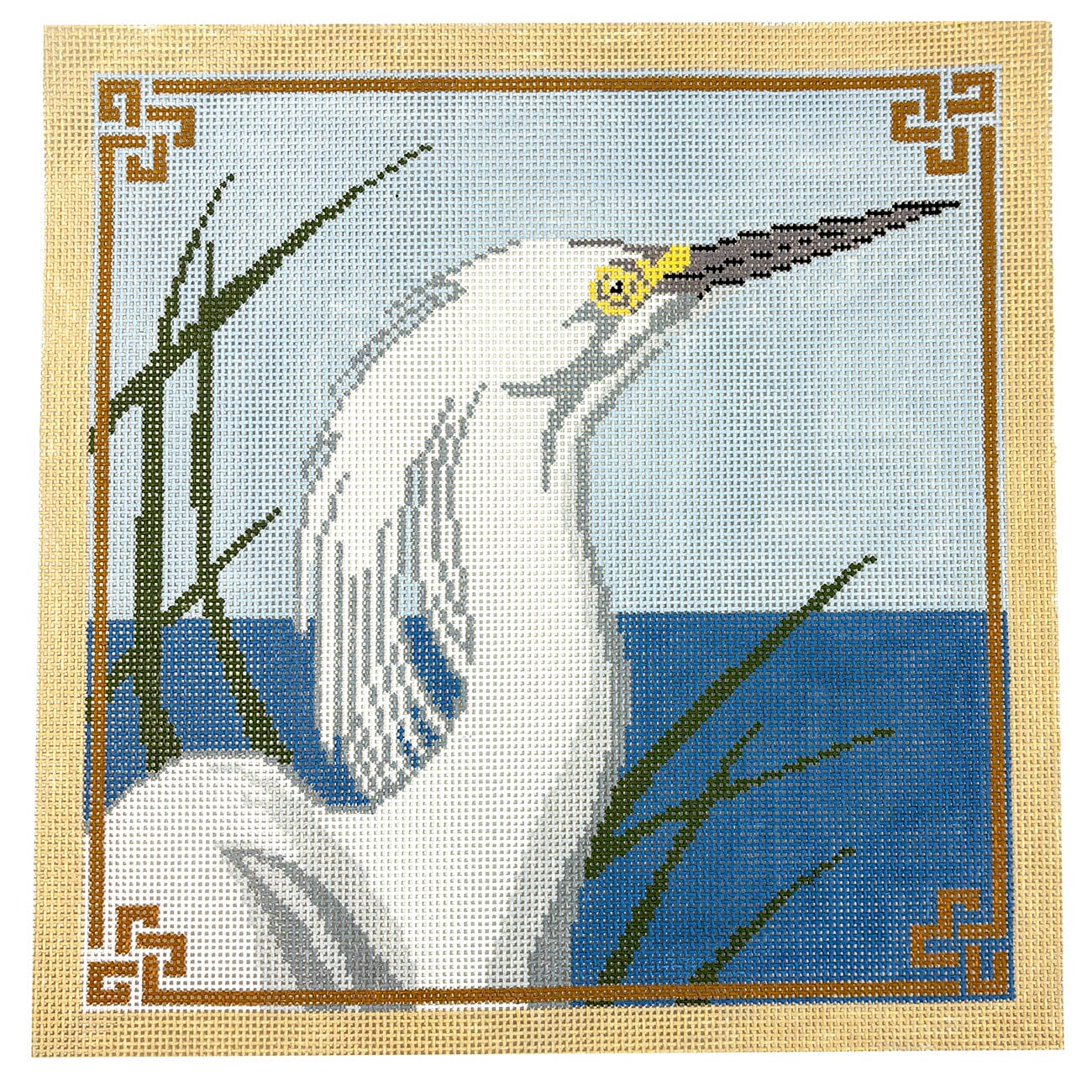 Audubon Heron Painted Canvas Blueberry Point Canvas - 1