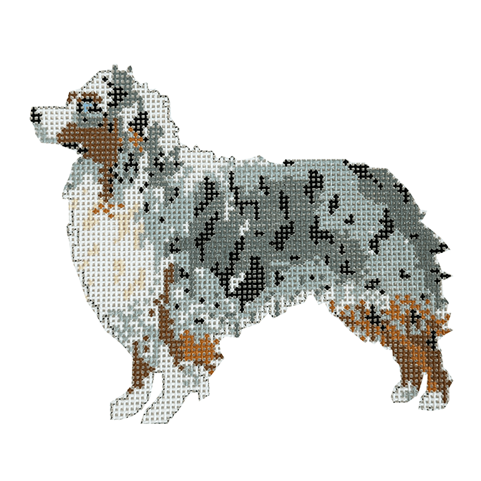 Australian Shepherd Profile Printed Canvas PIP & Roo - 1
