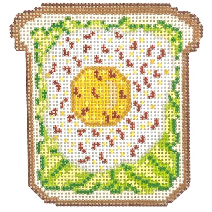 Avocado Toast with Egg Painted Canvas Atlantic Blue Canvas - 1