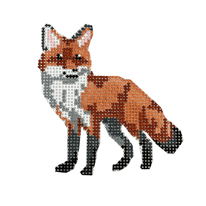 Baby Fox Baby Wildlife Painted Canvas Spellbound Stitchery - 1