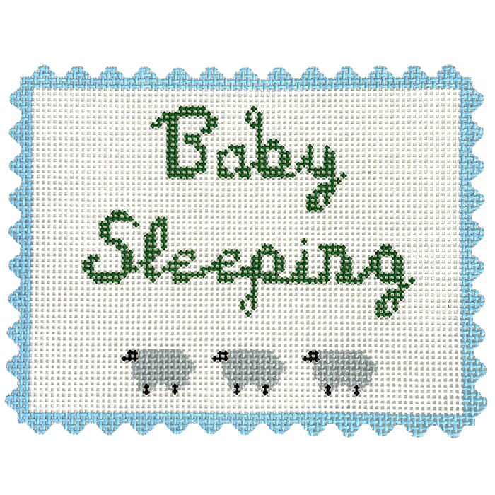 Baby Sleeping - Blue Painted Canvas Goodpoint Needlepoint