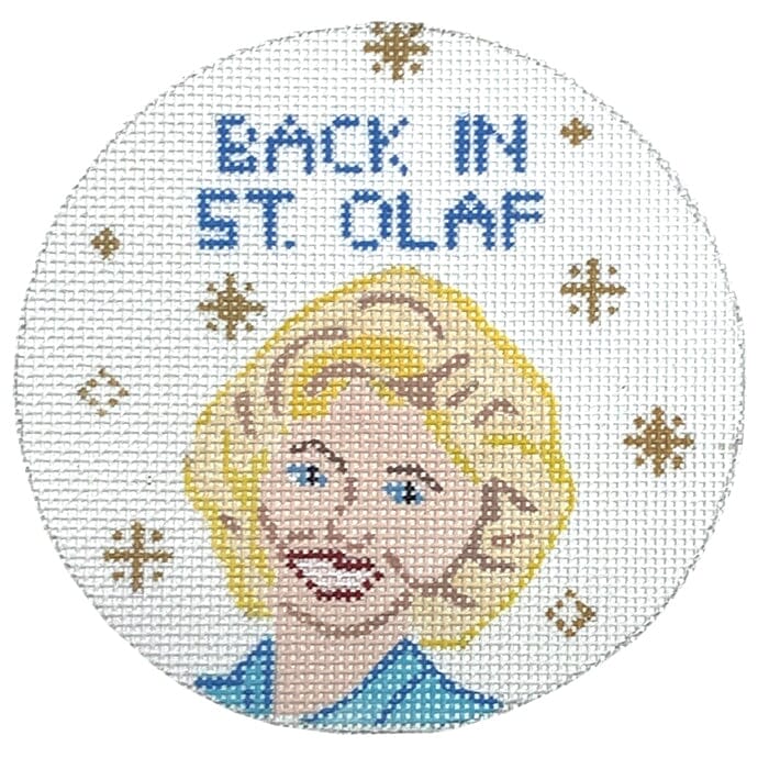 Back in St. Olaf Rose Painted Canvas Stitch Rock Designs - 1