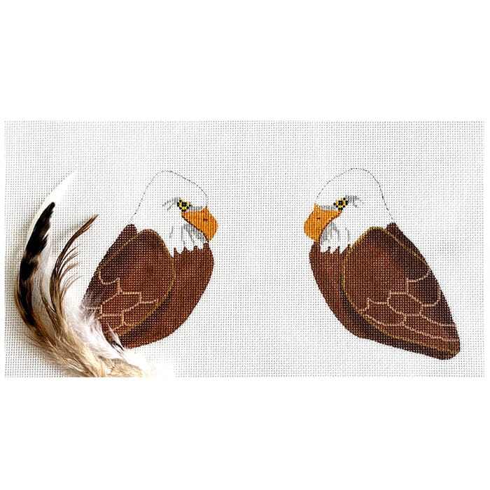 Bald Eagle 2 Sided Clip On Painted Canvas Labors of Love Needlepoint - 1