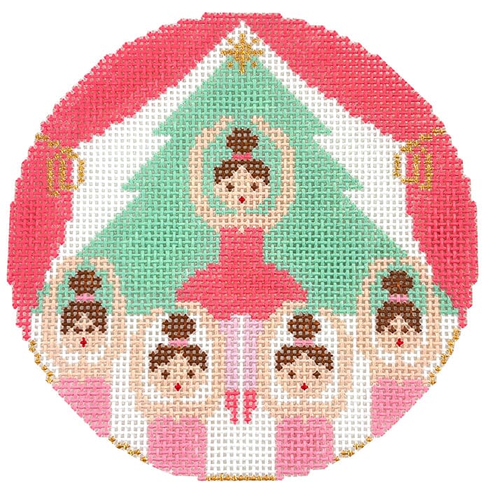 Ballerina Girls Ornament Painted Canvas Doolittle Stitchery - 1