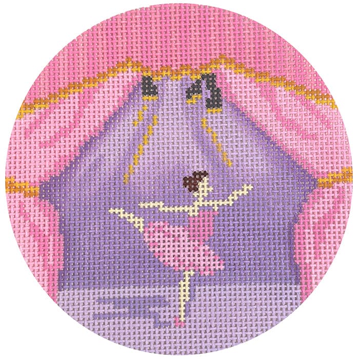 Ballerina Round Painted Canvas Atlantic Blue Canvas - 1