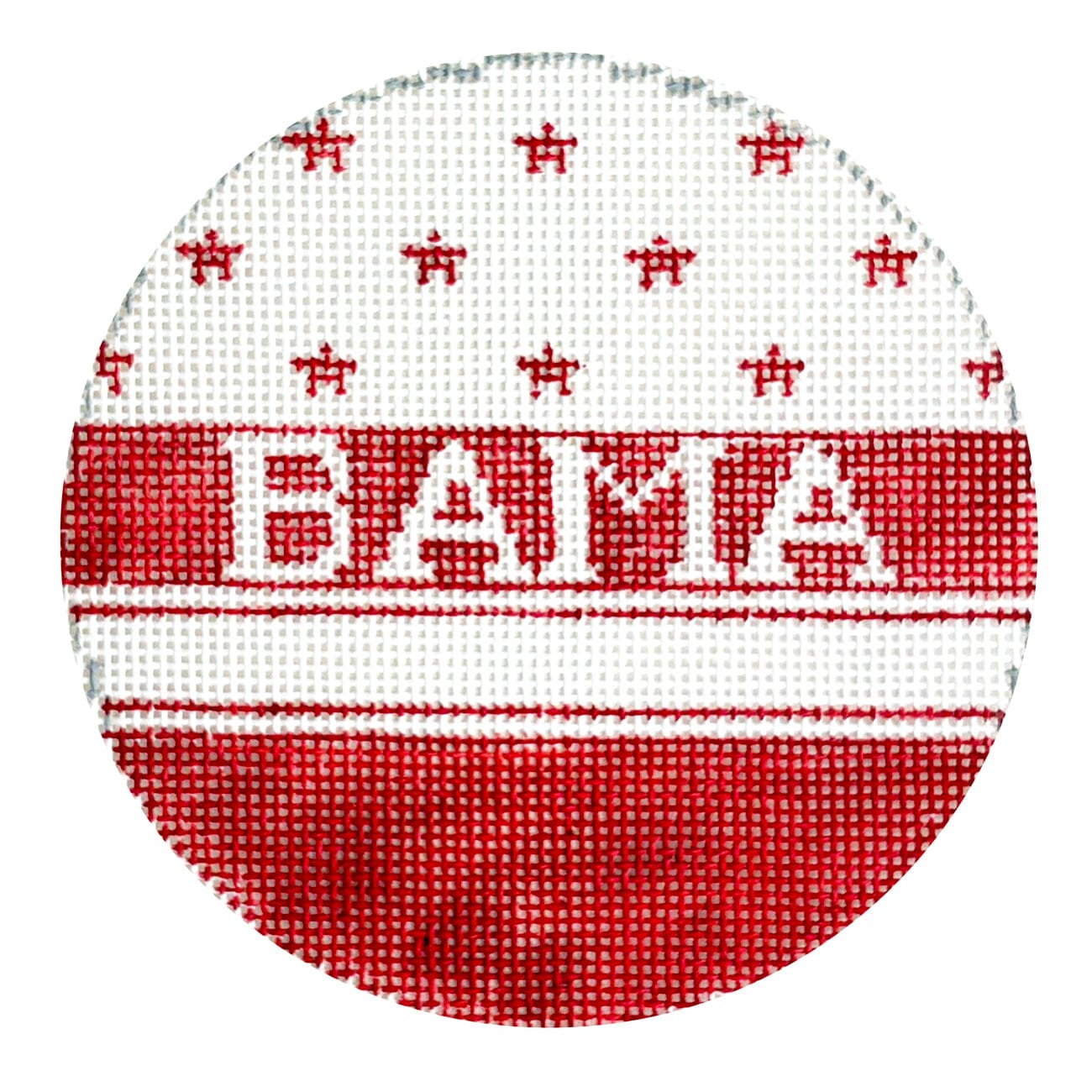 Bama Stars Round Painted Canvas Kathy Schenkel Designs - 1