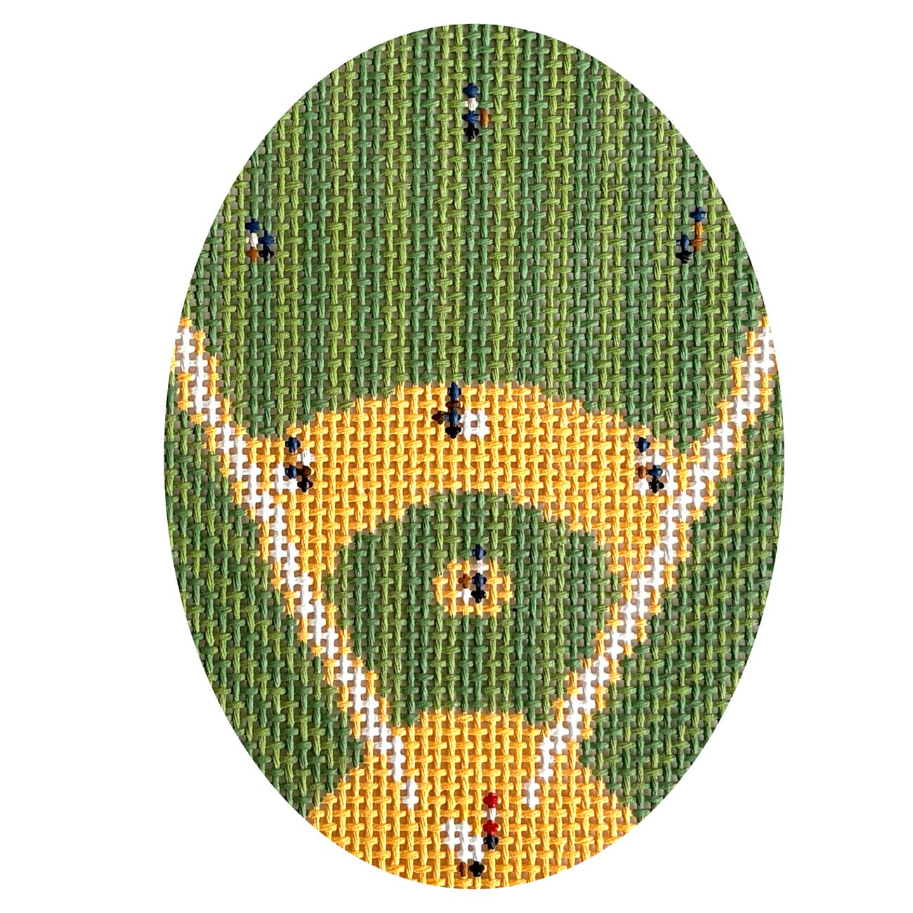 Baseball from Above Oval Painted Canvas Atlantic Blue Canvas - 1